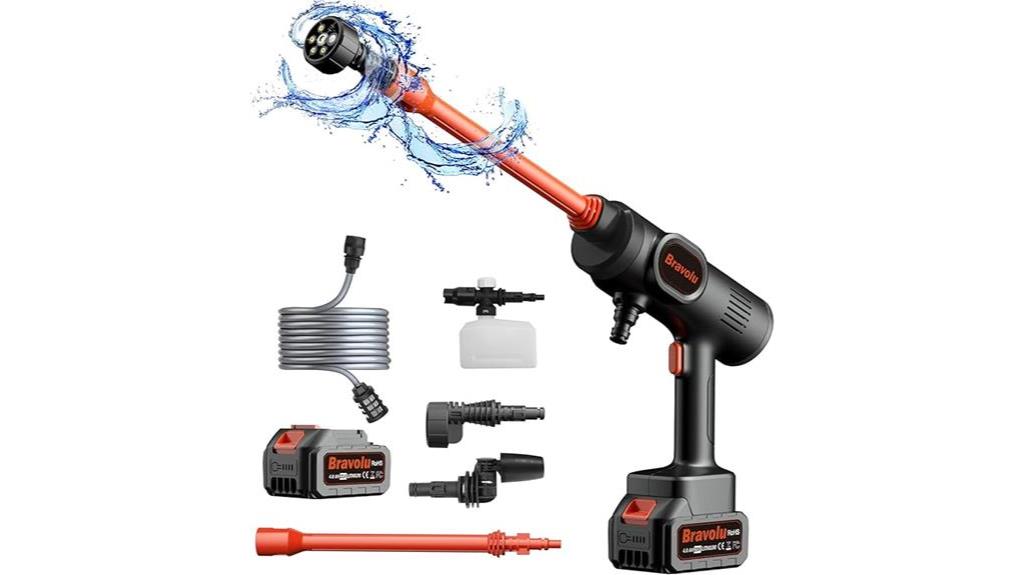 wireless high pressure cleaner with 490 psi and 4 0ah battery